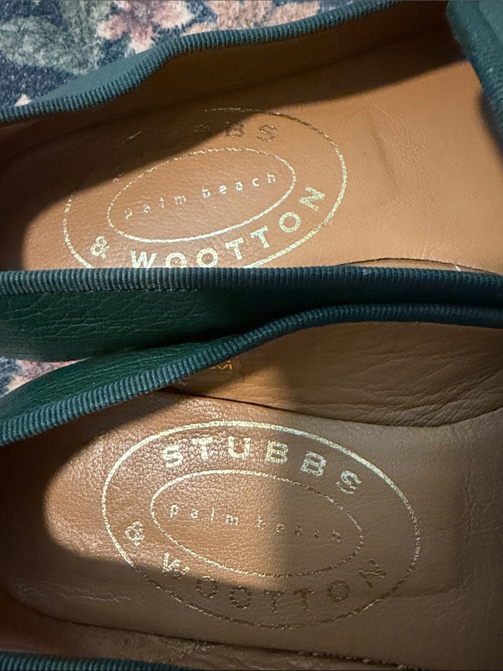 Stubbs & Wootton Forest Green Leather Slip-On Loafers - Picture 7 of 8
